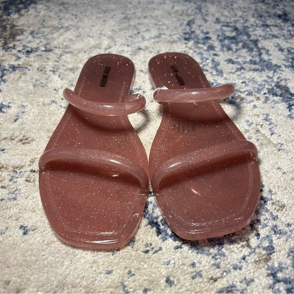 Steve Madden Vamp Pike Pink Glitter Jelly Sandals Size 7 - Picture 2 of 8